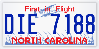 NC license plate DIE7188