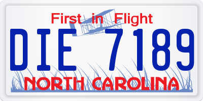NC license plate DIE7189