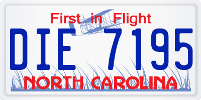NC license plate DIE7195