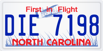 NC license plate DIE7198