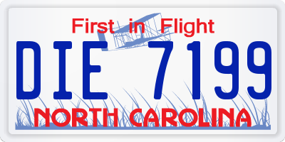 NC license plate DIE7199