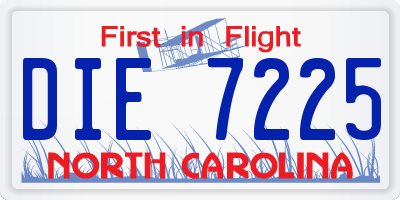 NC license plate DIE7225
