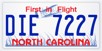 NC license plate DIE7227