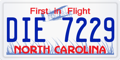 NC license plate DIE7229