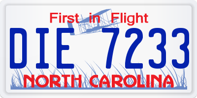 NC license plate DIE7233