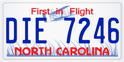 NC license plate DIE7246
