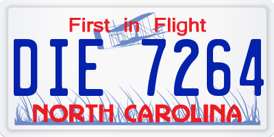 NC license plate DIE7264