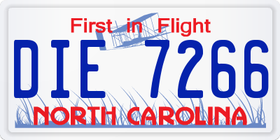 NC license plate DIE7266