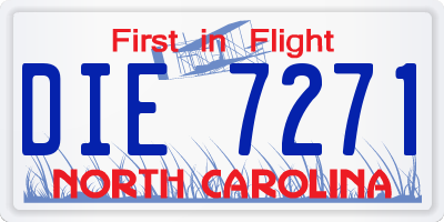 NC license plate DIE7271