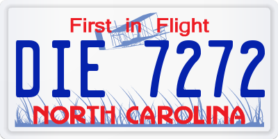 NC license plate DIE7272