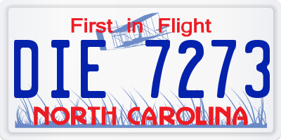 NC license plate DIE7273