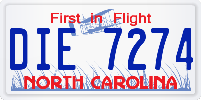NC license plate DIE7274