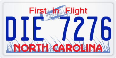 NC license plate DIE7276