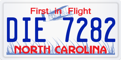 NC license plate DIE7282