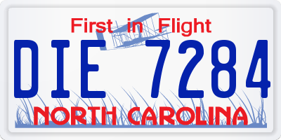NC license plate DIE7284