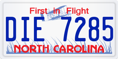 NC license plate DIE7285