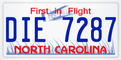 NC license plate DIE7287