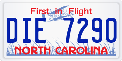 NC license plate DIE7290