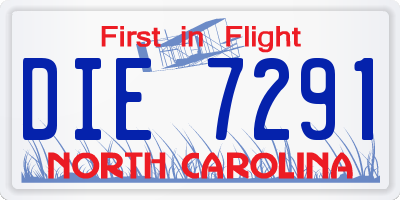 NC license plate DIE7291