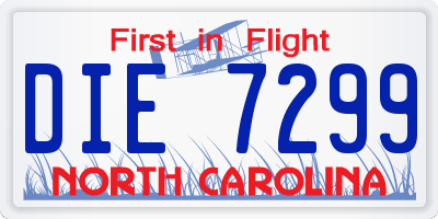 NC license plate DIE7299