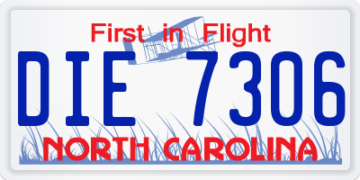 NC license plate DIE7306