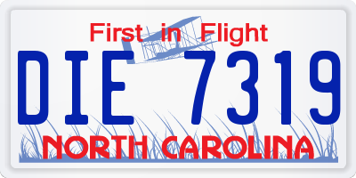 NC license plate DIE7319