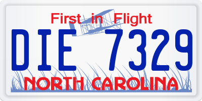 NC license plate DIE7329
