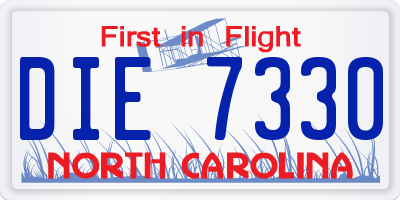 NC license plate DIE7330