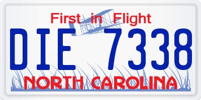 NC license plate DIE7338