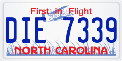 NC license plate DIE7339