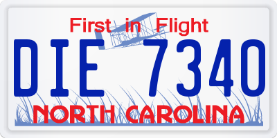 NC license plate DIE7340