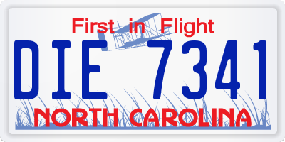 NC license plate DIE7341