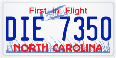NC license plate DIE7350