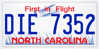 NC license plate DIE7352