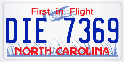 NC license plate DIE7369