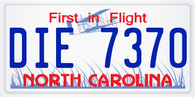 NC license plate DIE7370