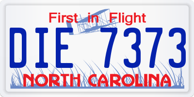 NC license plate DIE7373