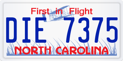NC license plate DIE7375