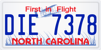 NC license plate DIE7378