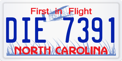 NC license plate DIE7391