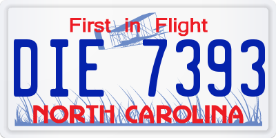 NC license plate DIE7393