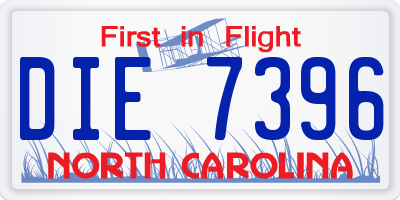 NC license plate DIE7396