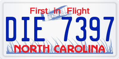 NC license plate DIE7397