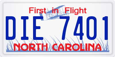 NC license plate DIE7401