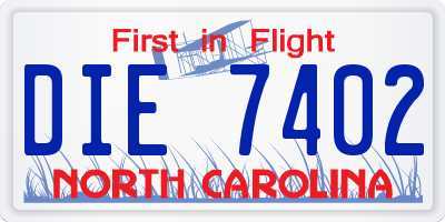 NC license plate DIE7402