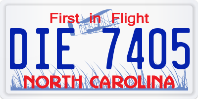 NC license plate DIE7405
