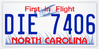 NC license plate DIE7406