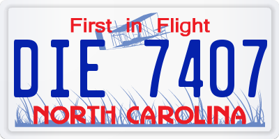 NC license plate DIE7407