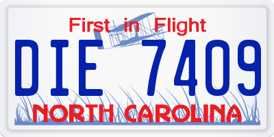 NC license plate DIE7409