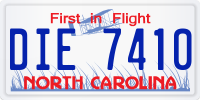 NC license plate DIE7410